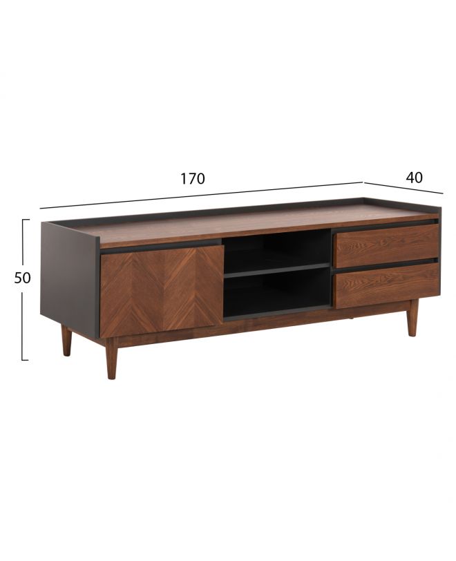 ΕΠΙΠΛΟ ΤΗΛΕΟΡΑΣΗΣ VEEN HM9741 MDF ΜΕ ΚΑΠΛΑΜΑ ΚΑΡΥΔΙΑΣ-ΚΑΡΥΔΙ&ΣΚΟΥΡΟ ΓΚΡΙ 170x40x50Υ