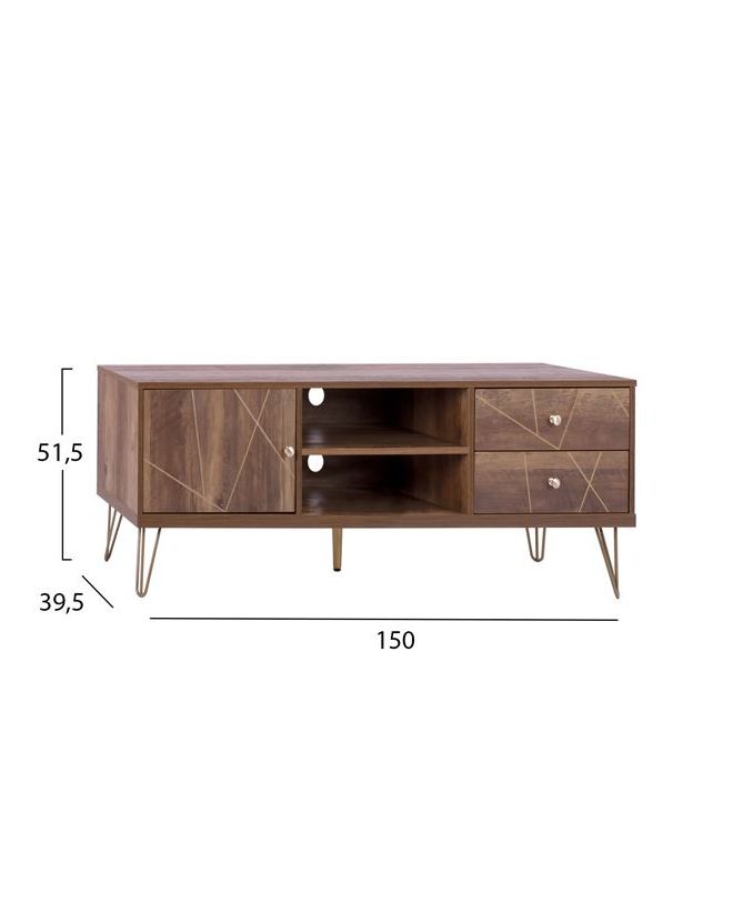ΕΠΙΠΛΟ TV KAITLYN HM8652 ΚΑΡΥΔΙ ΜΕ ΧΡΥΣΟ 150x39,5x51,5Y εκ.