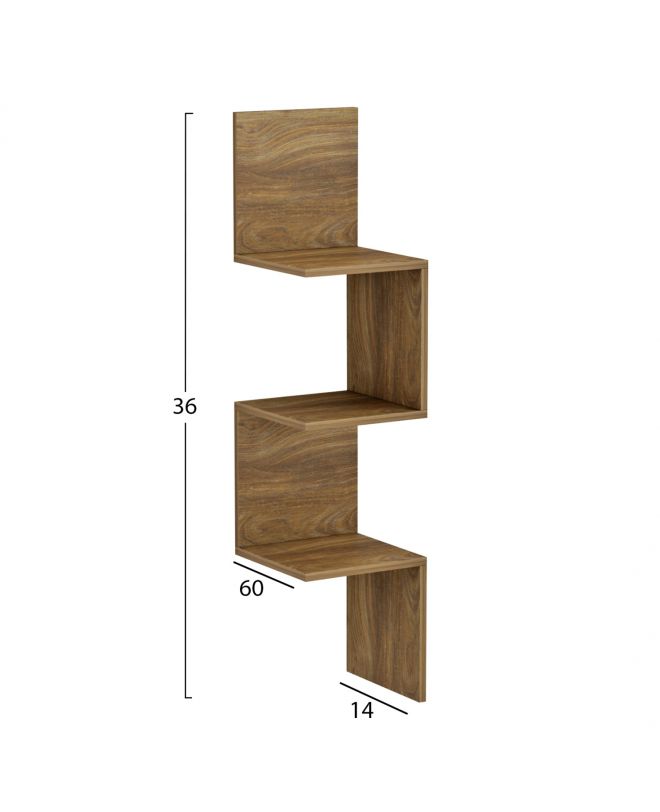 ΕΠΙΤΟΙΧΙΑ ΓΩΝΙΑΚΗ ΡΑΦΙΕΡΑ ILLUSION HM8935.11 ΜΕΛΑΜΙΝΗ ΣΕ ΦΥΣΙΚΟ 25x25x105,4Υεκ.
