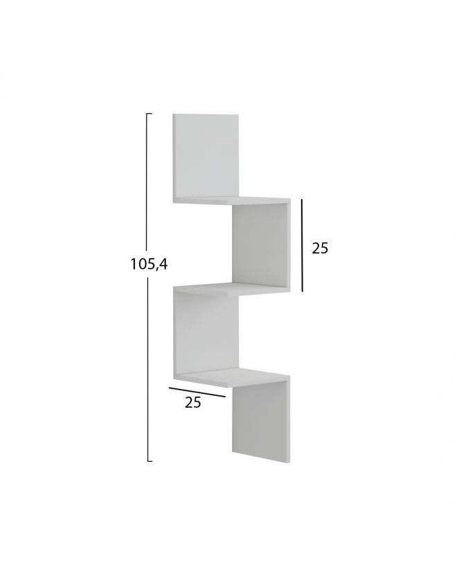 ΕΠΙΤΟΙΧΙΑ ΓΩΝΙΑΚΗ ΡΑΦΙΕΡΑ ILLUSION HM8935.12 ΜΕΛΑΜΙΝΗ ΣΕ ΛΕΥΚΟ 25x25x105,4Υεκ.