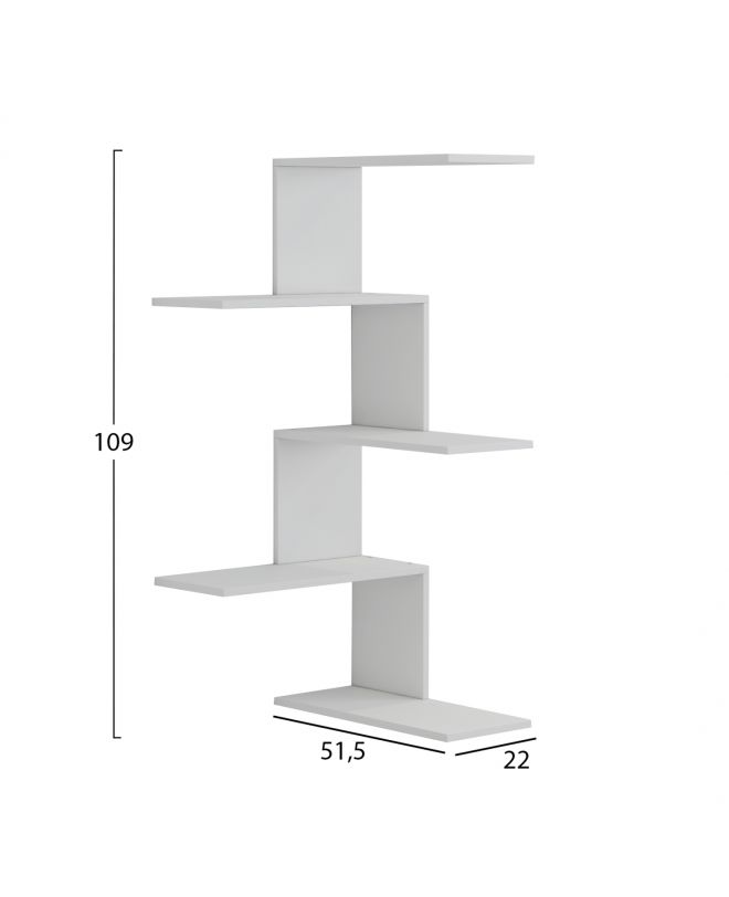 ΕΠΙΤΟΙΧΙΑ ΡΑΦΙΕΡΑ RORY HM8931.11 ΜΕΛΑΜΙΝΗ ΣΕ ΛΕΥΚΟ 22x51,5x109Υ εκ.