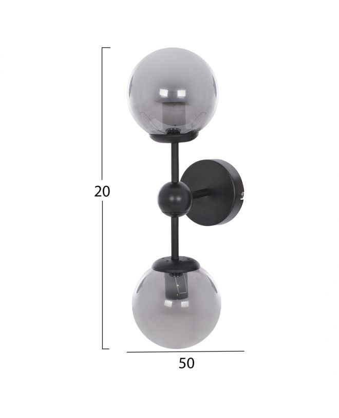 ΦΩΤΙΣΤΙΚΟ ΑΠΛΙΚΑ ME ΔΥΟ ΓΛΟΜΠΟΥΣ ΚΑΘΕΤΑ 50x15x20Y εκ.HM7638.01
