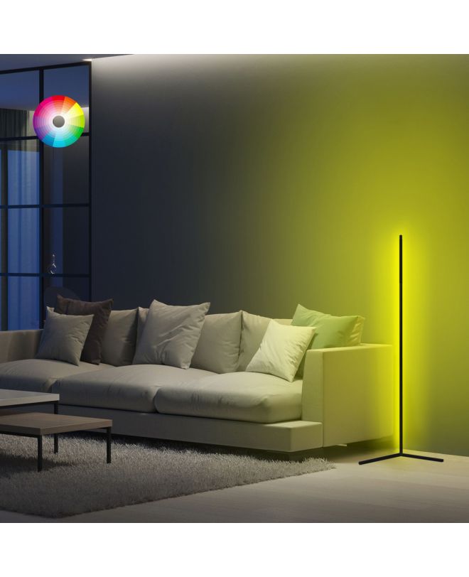 ΦΩΤΙΣΤΙΚΟ ΔΑΠΕΔΟΥ ΜΑΥΡΟ ΜΕ RGB LED & ΑΣΥΡΜΑΤΟ ΧΕΙΡΙΣΤΗΡΙΟ HM7309 30x30x120 εκ.