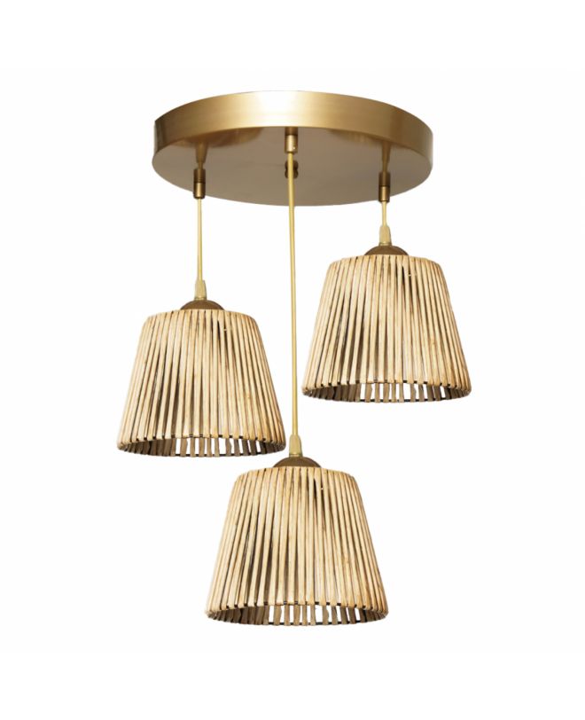 ΦΩΤΙΣΤΙΚΟ ΟΡΟΦΗΣ 3ΦΩΤΟ BAMBOO ΧΡΥΣΟ HM7512.01 35x85 εκ.