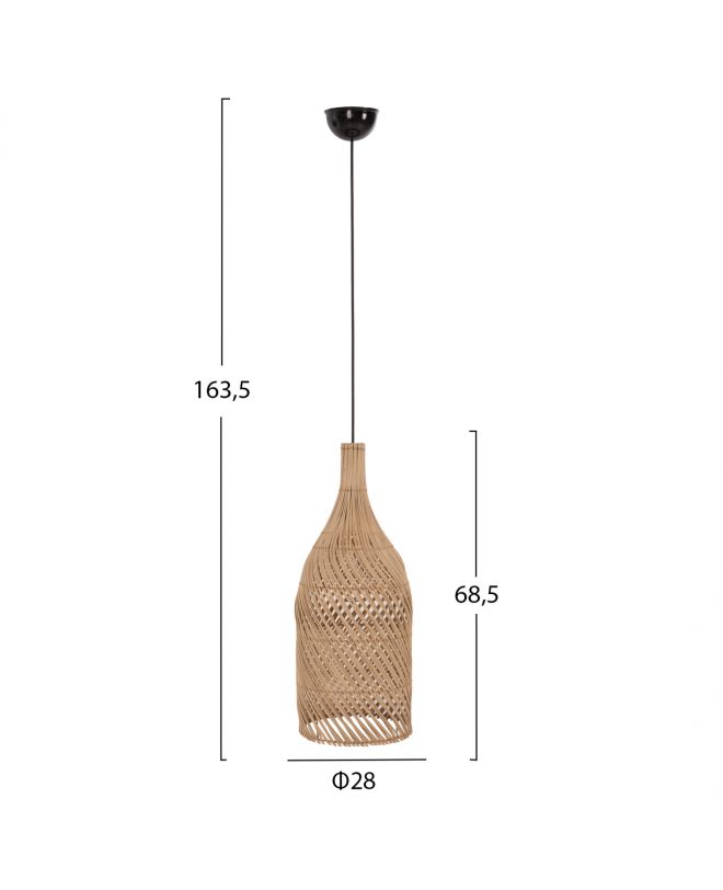 ΦΩΤΙΣΤΙΚΟ ΟΡΟΦΗΣ HM7884 ΚΡΕΜΑΣΤΟ ΑΠΟ RATTAN ΣΕ ΦΥΣΙΚΟ ΧΡΩΜΑ Φ28x68,5Yεκ.