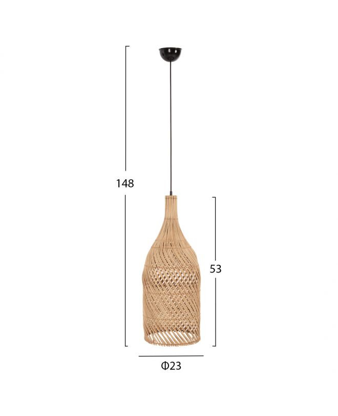 ΦΩΤΙΣΤΙΚΟ ΟΡΟΦΗΣ HM7885 ΚΡΕΜΑΣΤΟ ΑΠΟ RATTAN ΣΕ ΦΥΣΙΚΟ ΧΡΩΜΑ Φ23x148Yεκ.
