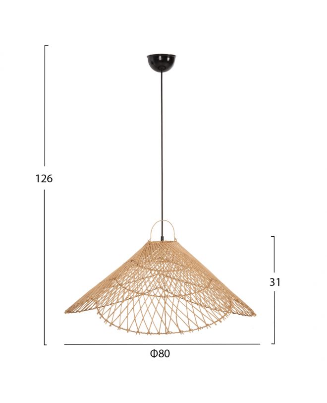 ΦΩΤΙΣΤΙΚΟ ΟΡΟΦΗΣ ΚΡΕΜΑΣΤΟ HM7879.02 RATTAN ΣΕ ΦΥΣΙΚΟ ΧΡΩΜΑ Φ80x31-40Υ εκ.