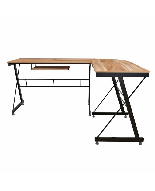 ΓΩΝΙΑΚΟ ΓΡΑΦΕΙΟ WALNUT ΕΠΙΦΑΝΕΙΑ ΜΕ ΜΕΤΑΛΛΙΚΟ ΣΚΕΛΕΤΟ HM2127.02 158Χ120Χ74εκ.