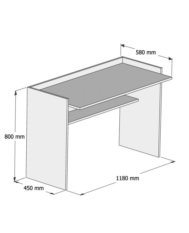 ΓΡΑΦΕΙΟ ΜΕΛΑΜΙΝΗΣ ΛΕΥΚΟ 118x58x80Υεκ.HM9227.11