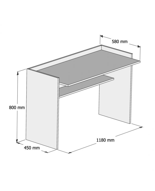 ΓΡΑΦΕΙΟ ΜΕΛΑΜΙΝΗΣ SONAMA ΛΕΥΚΟ 118x58x80Υεκ.HM9227.12