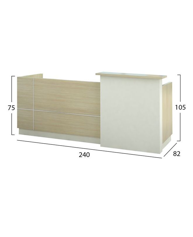 ΓΡΑΦΕΙΟ ΥΠΟΔΟΧΗΣ 240X82 SONAMA ΑΣΠΡΟ HM2068.02 240x82x105cm
