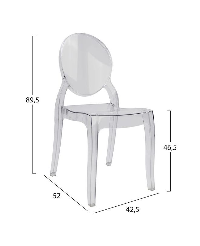 ΚΑΡEΚΛΑ ΑΚΡΥΛΙΚΗ ΔΙΑΦΑΝΗ ARAMIS HM0170 42,5x52x89,5 εκ.