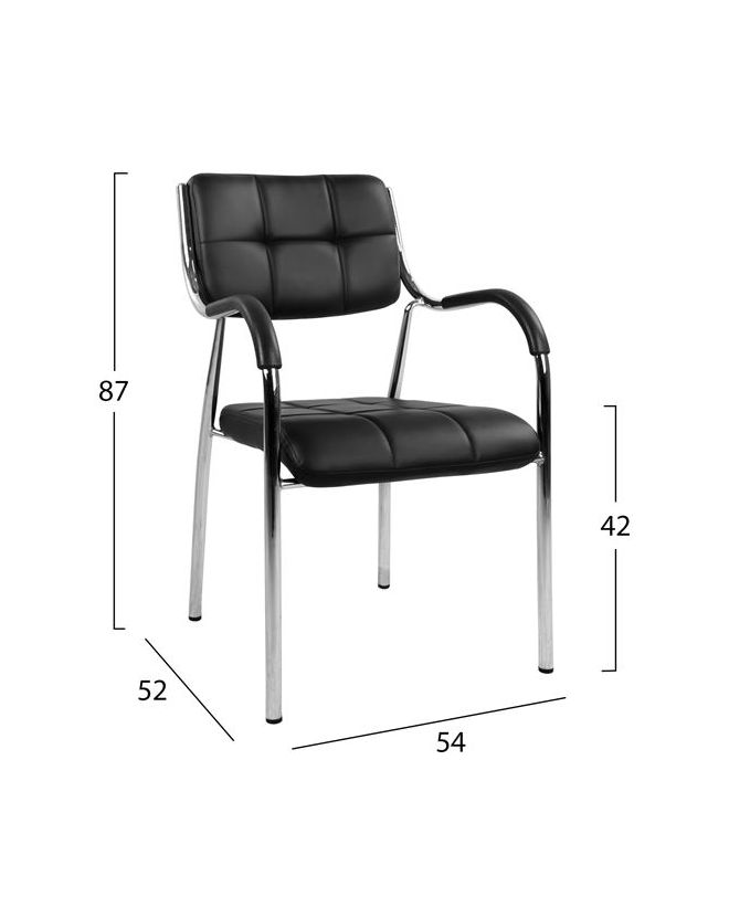 ΚΑΡΕΚΛΑ ΕΠΙΣΚΕΠΤΗ ΓΡΑΦΕΙΟΥ HM1018.01 ΜΑΥΡΟ PU 54x52x87 εκ.