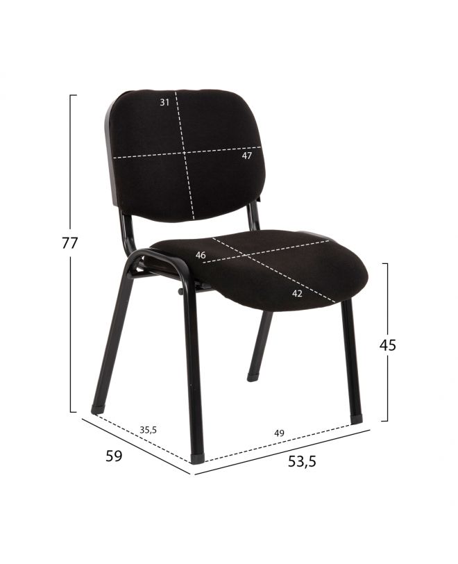 ΚΑΡΕΚΛΑ JANISHA HM1010.11 HOMEMARKT ΜΕ ΥΦΑΣΜΑ ΜΑΥΡΟ 53,5x59x77Υεκ.