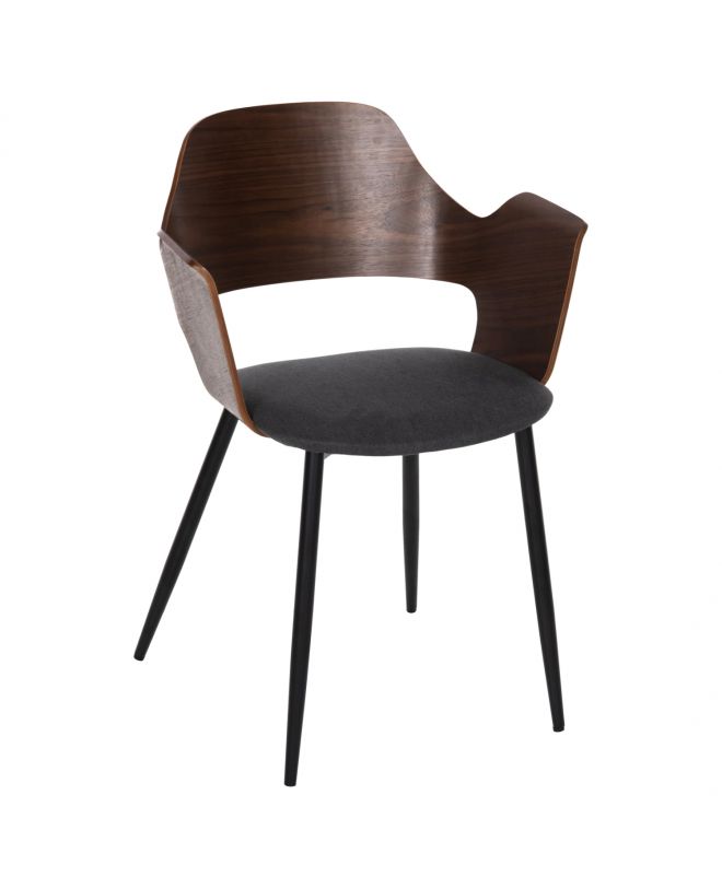 ΚΑΡΕΚΛΑ VELP HM9616.04 ΞΥΛΟ ΣΕ ΚΑΡΥΔΙ-ΓΚΡΙ ΥΦΑΣΜΑ-ΜΑΥΡΑ ΜΕΤΑΛ. ΠΟΔΙΑ 55,5x50x79Υεκ.