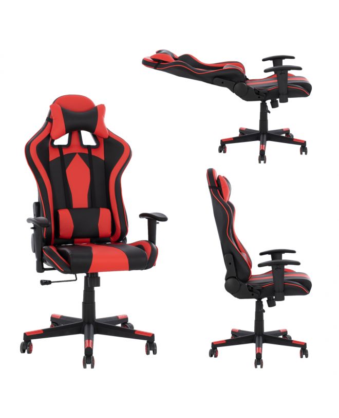ΚΑΡΕΚΛΑ ΓΡΑΦΕΙΟΥ GAMING DOCKS HM1162.01 ΜΑΥΡΟ ΚΟΚΚΙΝΟ PU 67x70x130 εκ.