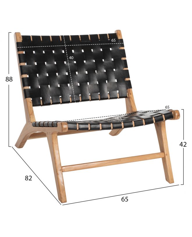ΚΑΡΕΚΛΑ ΜΑΣΙΦ ΤΕΑΚ ΚΑΙ ΜΑΥΡΟ PU 65x82x88Υεκ.HM9384.02
