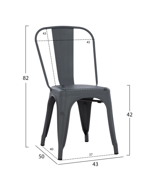 ΚΑΡΕΚΛΑ ΜΕΤΑΛΛΙΚΗ MELITA ΣΕ ΜΑΥΡΟ MAT 43x50x82 εκ.. HM8641.10
