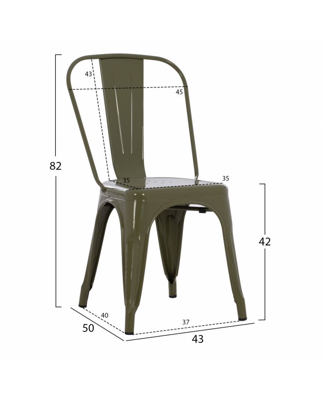 ΚΑΡΕΚΛΑ ΜΕΤΑΛΛΙΚΗ MELITA ΣΕ ΠΡΑΣΙΝΟ 43x50x82 εκ. HM8641.03