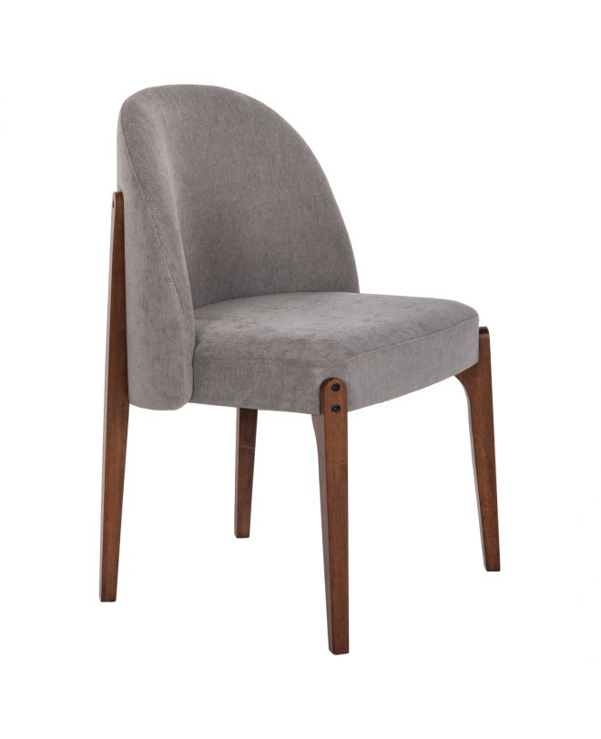 ΚΑΡΕΚΛΑ ΤΡΑΠΕΖΑΡΙΑΣ RAMMER HM9744.01 RUBBERWOOD ΣΕ ΚΑΡΥΔΙ-ΓΚΡΙ ΥΦΑΣΜΑ 57x55x86Υεκ.