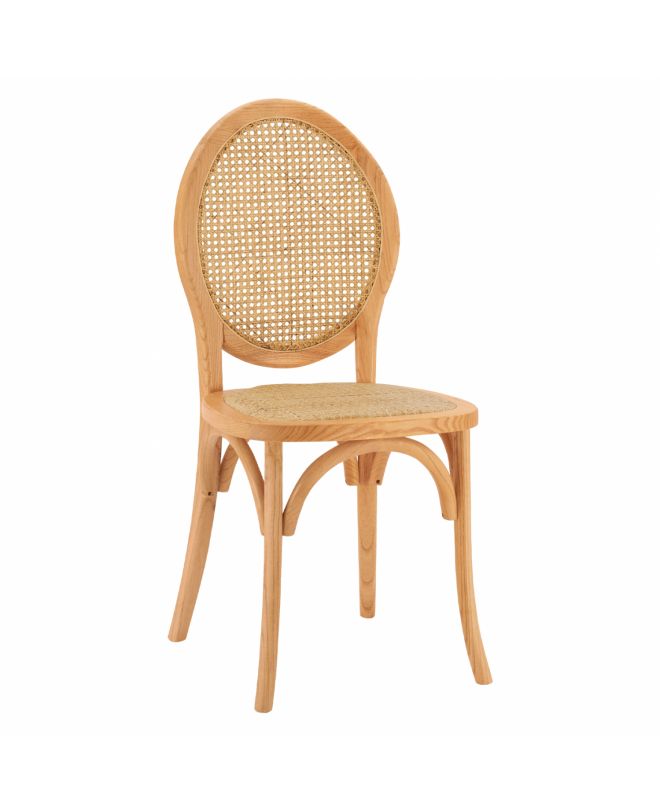 ΚΑΡΕΚΛΑ ΞΥΛΙΝΗ ΜΕ ΟΒΑΛ ΠΛΑΤΗ ΚΑΙ ΠΛΕΞΗ RATTAN ΣΕ ΦΥΣΙΚΗ ΑΠΟΧΡΩΣΗ HM8745.01 45x50x97 εκ.