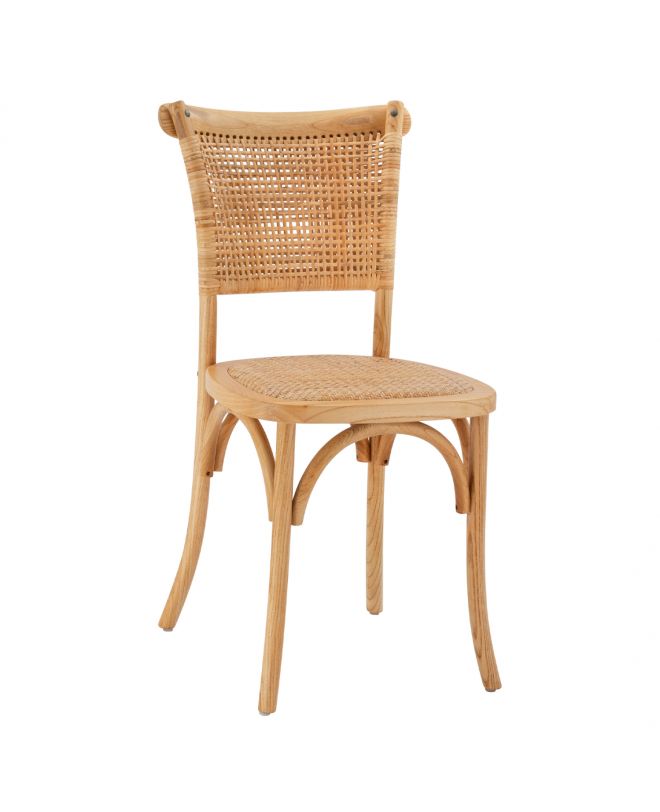 ΚΑΡΕΚΛΑ ΞΥΛΙΝΗ ΜΕ ΠΛΕΞΗ RATTAN ΣΕ ΦΥΣΙΚΗ ΑΠΟΧΡΩΣΗ HM8752.01 49x54x89 εκ.