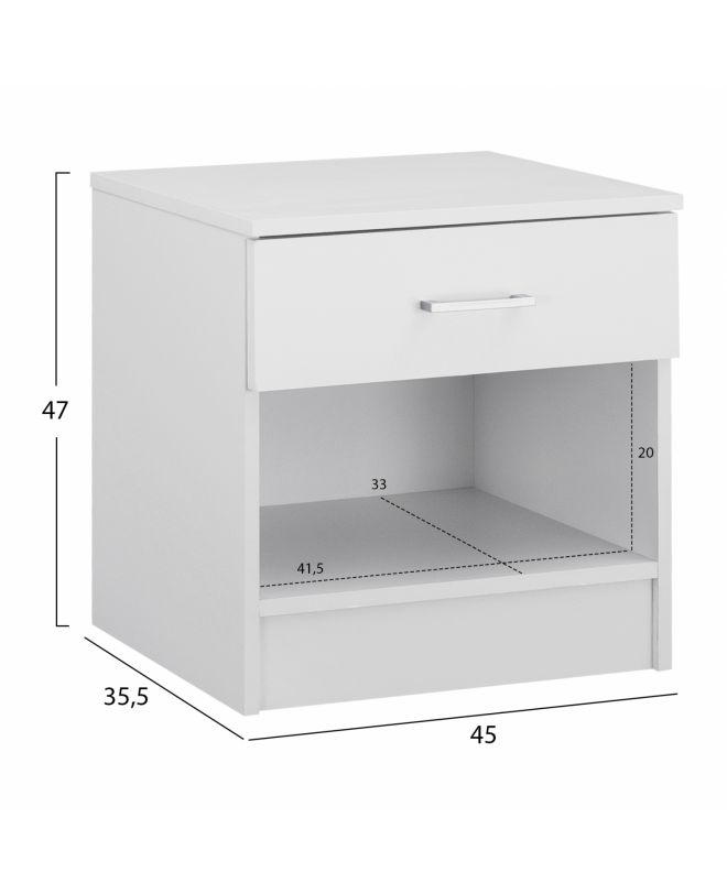 ΚΟΜΟΔΙΝΟ ΜΕ 1 ΣΥΡΤΑΡΙ ΛΕΥΚΟ HM2345.05 45x35,5x47 εκ.