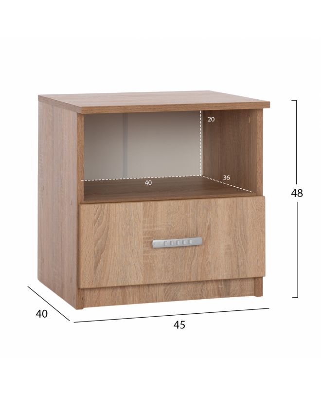 ΚΟΜΟΔΙΝΟ ΜΕ ΣΥΡΤΑΡΙ ADLER SONAMA OAK HM2431.01 45x40x48 εκ.