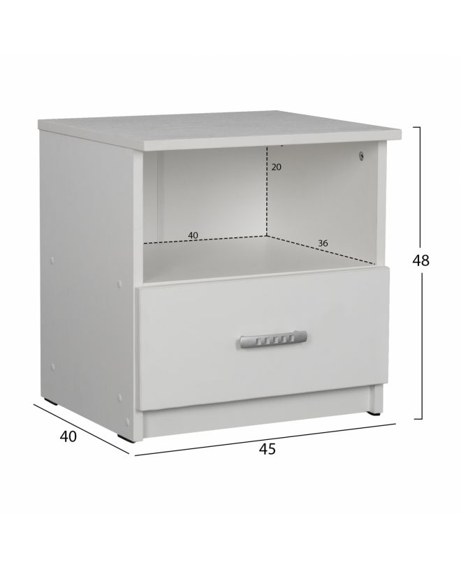 ΚΟΜΟΔΙΝΟ ADLER ΜΕΛΑΜΙΝΗΣ ΛΕΥΚΟ HM2431.03 45x40x48 εκ.