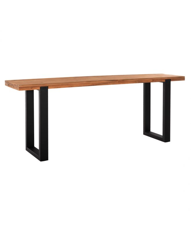 ΚΟΝΣΟΛΑ SHIRE HM9800 ΑΝΑΚΥΚΛΩΜΕΝΟ ΞΥΛΟ TEAK-ΜΑΥΡΕΣ ΜΕΤΑΛΛΙΚΕΣ ΒΑΣΕΙΣ 240x50x90Yεκ