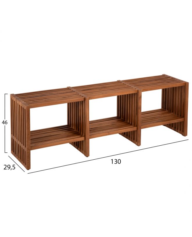 ΚΟΝΣΟΛΑ NYA HM9831 ΜΑΣΙΦ ΞΥΛΟ TEAK ΣΕ ΦΥΣΙΚΟ ΧΡΩΜΑ 130x29,5x46Υ εκ.
