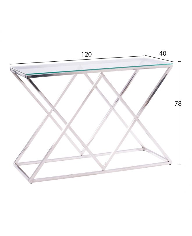 ΚΟΝΣΟΛΑ HOLLAND HM8622.01 ΜΕ ΓΥΑΛΙ ΚΑΙ ΒΑΣΗ ΧΡΩΜΙΟΥ 120X40Χ78 EK.