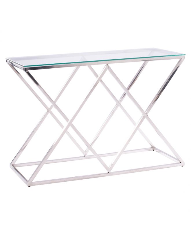 ΚΟΝΣΟΛΑ HOLLAND HM8622.01 ΜΕ ΓΥΑΛΙ ΚΑΙ ΒΑΣΗ ΧΡΩΜΙΟΥ 120X40Χ78 EK.