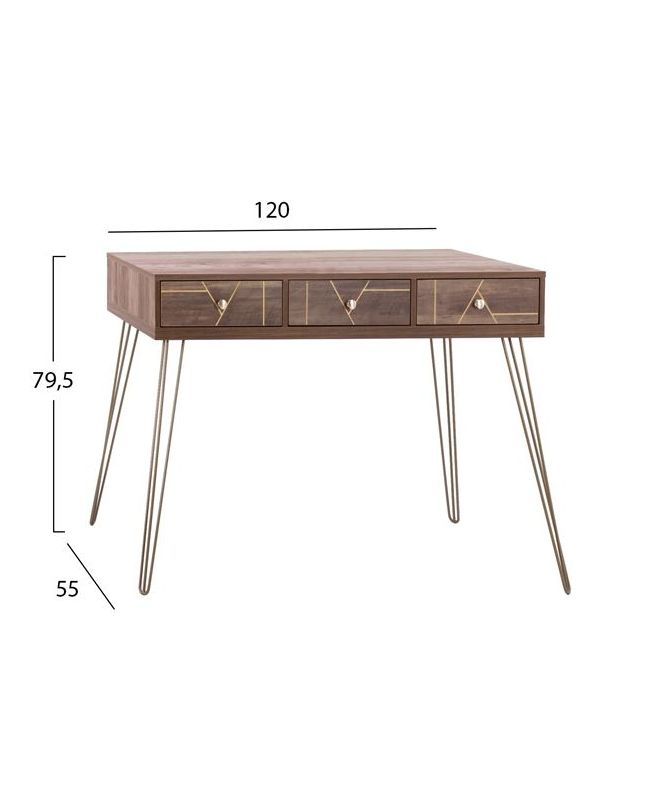 ΚΟΝΣΟΛΑ KAITLYN HM8653 ΚΑΡΥΔΙ ΜΕ ΧΡΥΣΟ 120x55x79,5Y εκ.