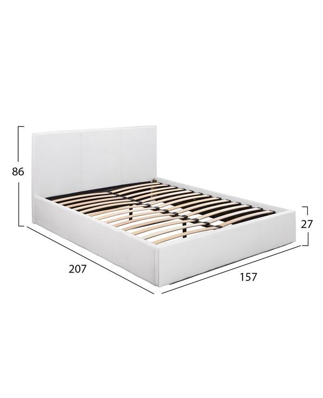 ΚΡΕΒΑΤΙ BOBBI PU ΛΕΥΚΟ ΜΕ ΑΠΟΘΗΚΕΥΤΙΚΟ ΧΩΡΟ 150x200 εκ. HM554.01