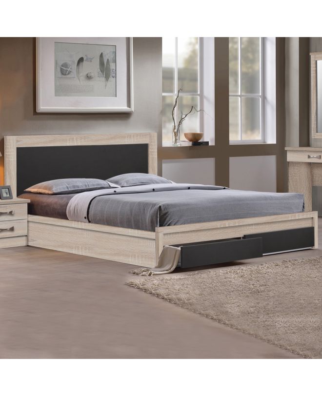ΚΡΕΒΑΤΙ CAPRI HM312.04 ΜΕ 2 ΣΥΡΤΑΡΙΑ SONAMA-ΓΚΡΙ ΓΙΑ ΣΤΡΩΜΑ 150x200εκ.