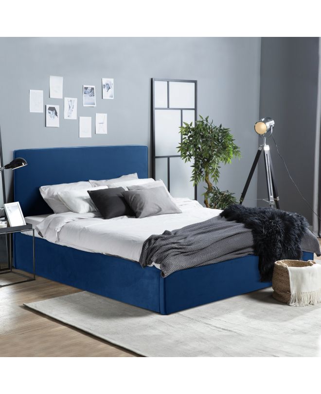 ΚΡΕΒΑΤΙ ALLIE HM584.18 160Χ200 ΜΕ ΑΠΟΘΗΚΕΥΤΙΚΟ ΧΩΡΟ-ΜΠΛΕ ΒΕΛΟΥΔΟ