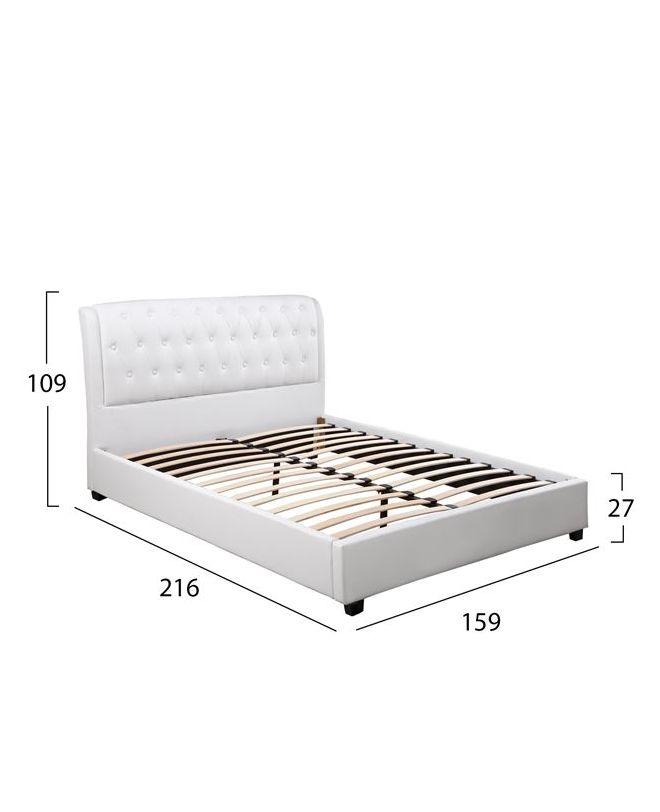 ΚΡΕΒΑΤΙ ODALYS 150x200 εκ. ΜΕ PU ΛΕΥΚΟ HM549.01