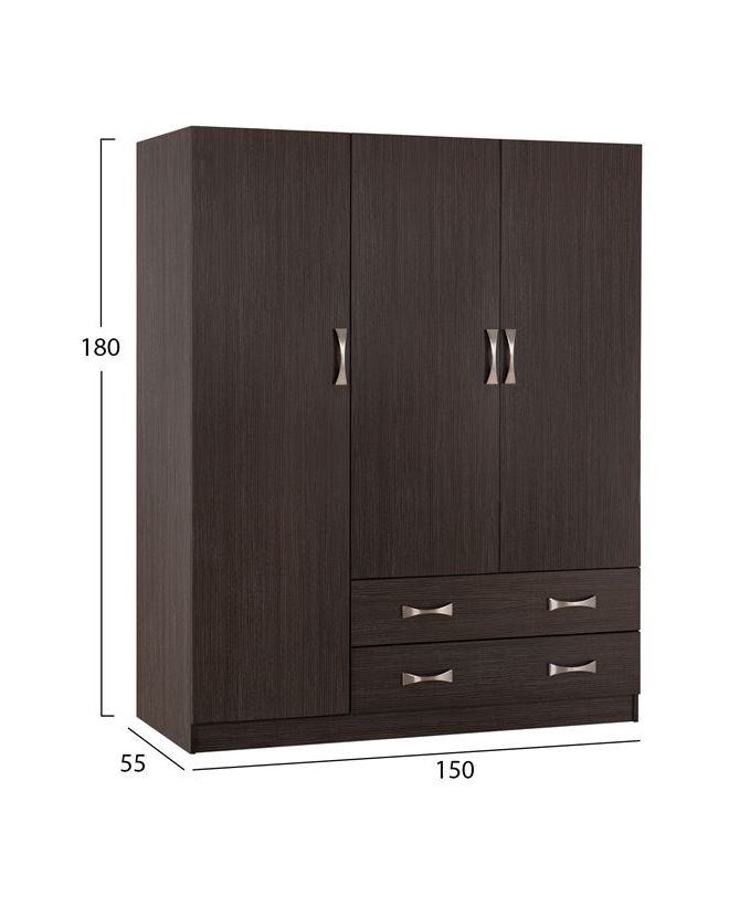 ΝΤΟΥΛΑΠΑ 3ΦΥΛΛΗ CARLY HM384.01 ΜΕ ΔΥΟ ΣΥΡΤΑΡΙΑ ZEBRANO 150X55Χ180Υεκ.