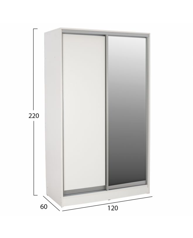 ΝΤΟΥΛΑΠΑ ΣΥΡΟΜΕΝΗ ADLER ΜΕΛΑΜΙΝΗΣ 120x60x220Yεκ. ΔΙΦΥΛΛΗ ΛΕΥΚΗ ΜΕ ΚΑΘΡΕΠΤΗ HM2460.03