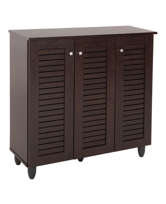 ΠΑΠΟΥΤΣΟΘΗΚΗ-ΝΤΟΥΛΑΠΑ PROLLY HM9609.01 ΜΕΛΑΜΙΝΗ WENGE-3ΠΟΡΤΕΣ-4ΡΑΦΙΑ 87x32x88Υεκ.