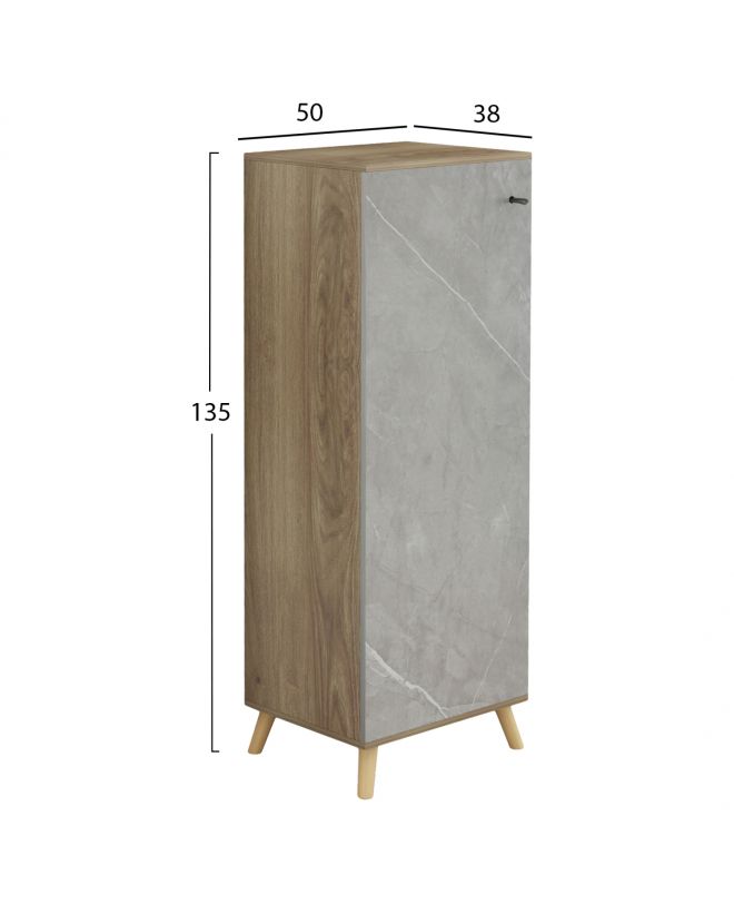 ΠΑΠΟΥΤΣΟΘΗΚΗ-ΝΤΟΥΛΑΠΙ ALVARO HM8954.11 ΜΕΛΑΜΙΝΗ SONAMA-STONE TEXTURE 50Χ38Χ135Yεκ.