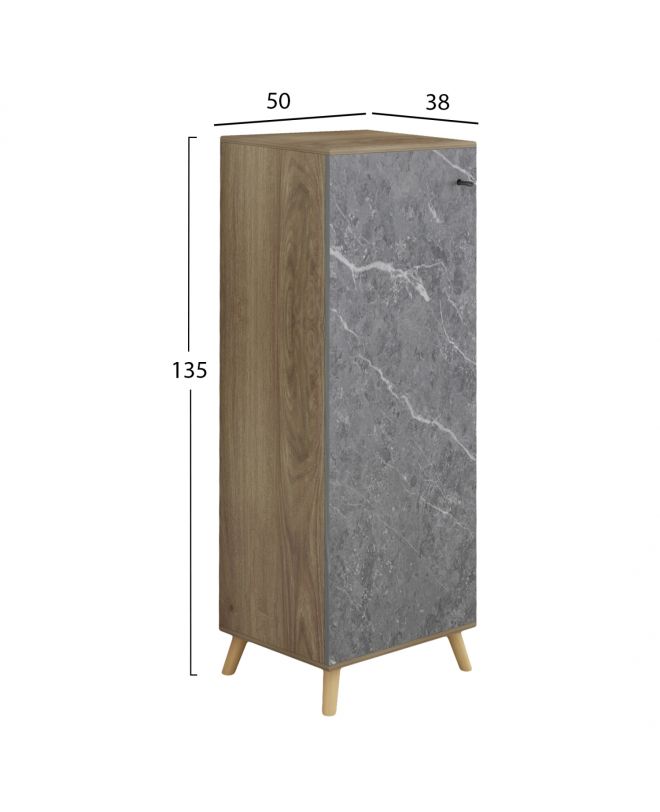 ΠΑΠΟΥΤΣΟΘΗΚΗ-ΝΤΟΥΛΑΠΙ ALVARO HM8954.12 ΜΕΛΑΜΙΝΗ SONAMA-STONE TEXTURE 50Χ38Χ135Yεκ.