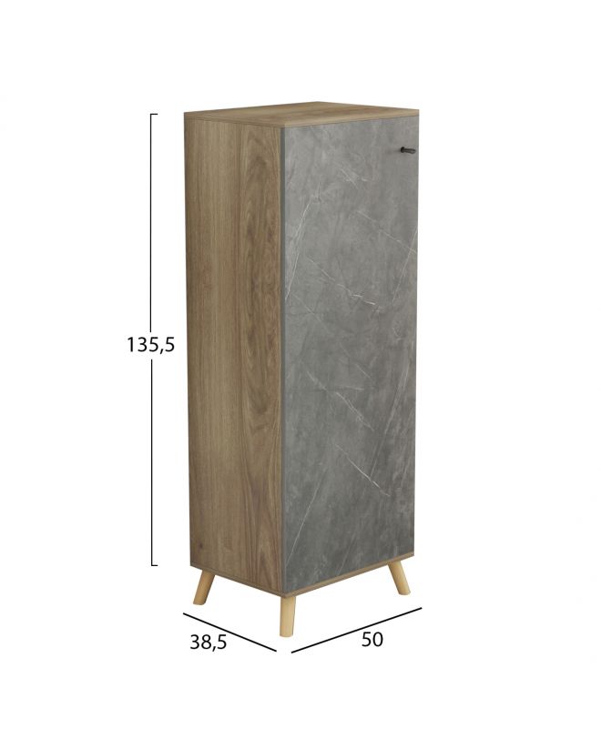 ΠΑΠΟΥΤΣΟΘΗΚΗ-ΝΤΟΥΛΑΠΙ ALVARO HM8954.14 ΜΕΛΑΜΙΝΗ SONAMA-STONE TEXTURE 50Χ38Χ135Yεκ.