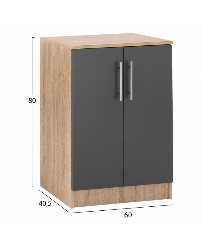 ΠΑΠΟΥΤΣΟΘΗΚΗ ΝΤΟΥΛΑΠΙ ΞΥΛΙΝΗ HM2206.04 SONAMA-ΓΚΡΙ 60X40,5X80 εκ.