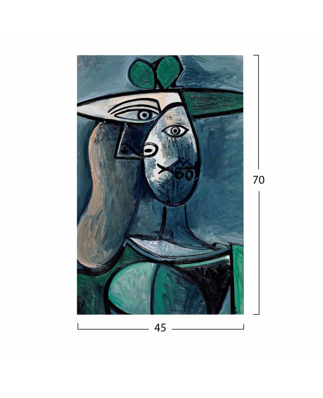 ΠΙΝΑΚΑΣ ΚΑΜΒΑΣ ΤΥΠΟΥ WOMAN WITH GREEN HAT HM7193.01 45X70X3 εκ.