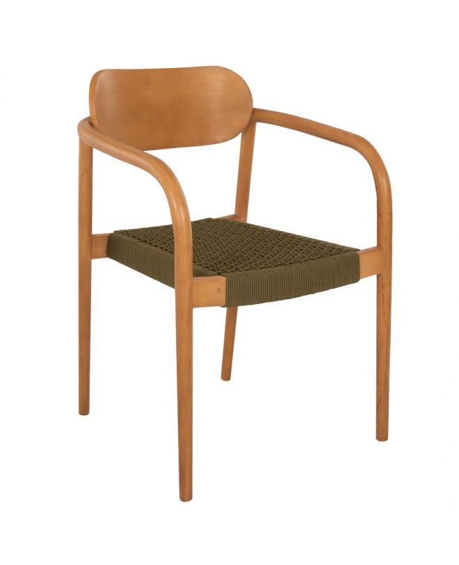 ΠΟΛΥΘΡΟΝΑ OSLO HM9636.05 ΞΥΛΟ TEAK ΦΥΣΙΚΟ & ΠΡΑΣΙΝΟ ΣΧΟΙΝΙ 55x54x80Yεκ.