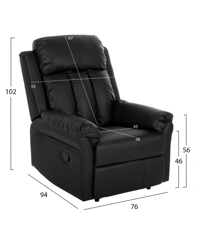 ΠΟΛΥΘΡΟΝΑ ΜΑΣΑΖ HAPPER HM9785.11 ΜΑΥΡΟ PU 76x94x102Υ εκ.