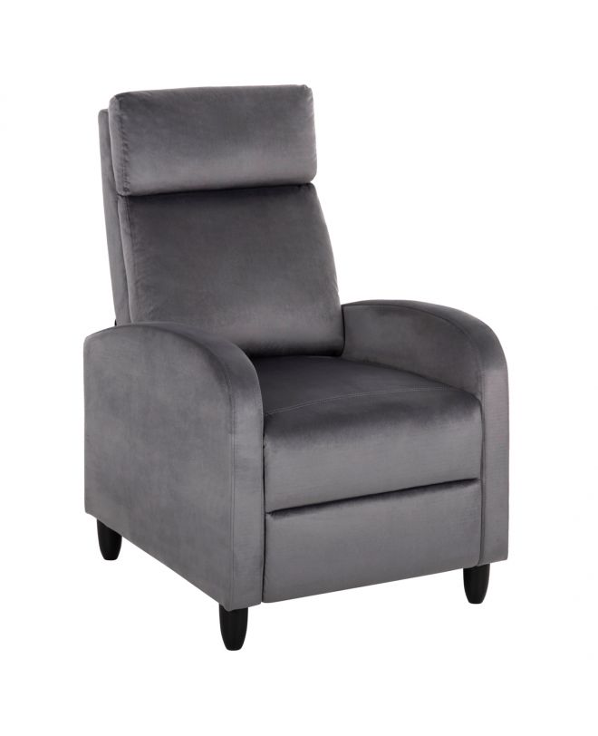 ΠΟΛΥΘΡΟΝΑ RELAX HIBER HM9782.01 ΓΚΡΙ ΒΕΛΟΥΔΟ 67,5x90x104Υ εκ.