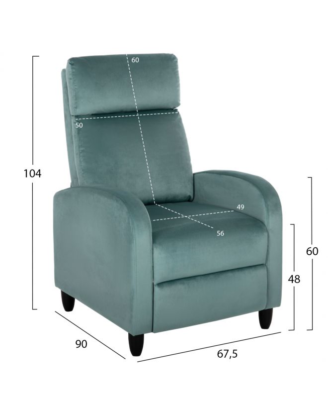 ΠΟΛΥΘΡΟΝΑ RELAX HIBER HM9782.07 ΦΥΣΤΙΚΙ ΒΕΛΟΥΔΟ 67,5x90x104Υ εκ.